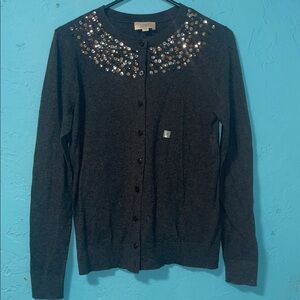 LOFT Black Sequin Cardigan